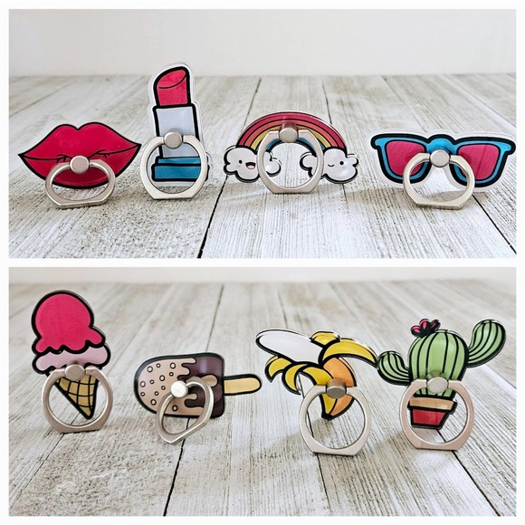 Unbranded Other - 2" Cute Enamel Cellphone Mobile Ring Stands Holders with 360 Degree Ring Rotat